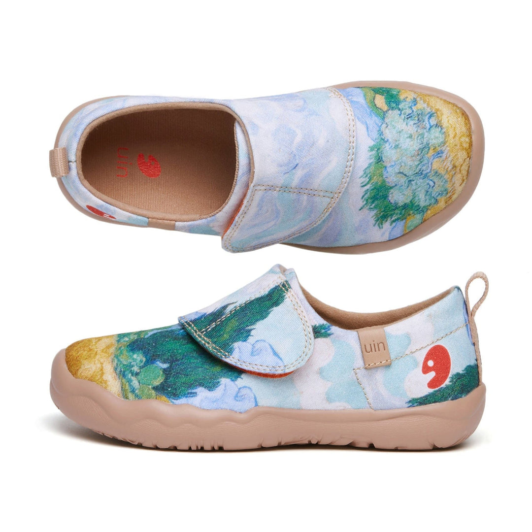 UIN Footwear Kid Van Gogh Wheatfield with Cypresses Kid Canvas loafers