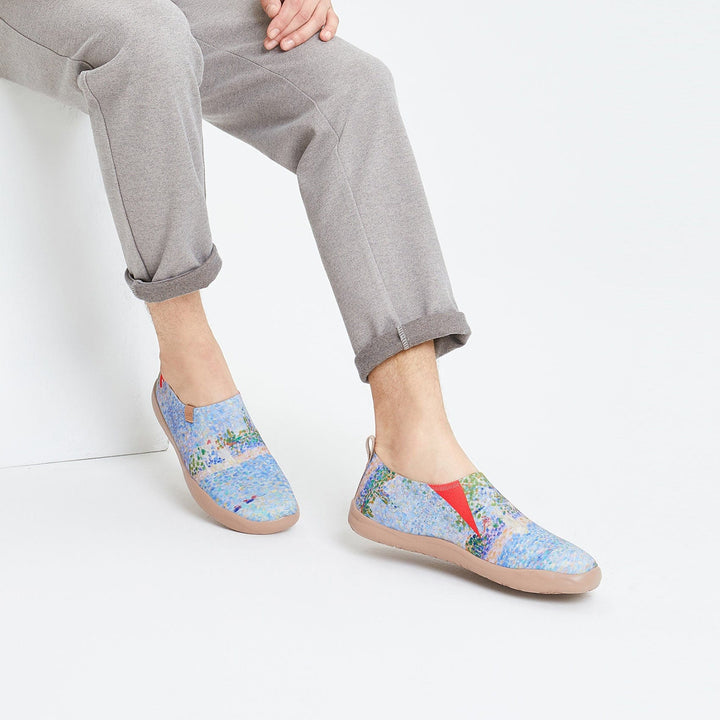 UIN Footwear Men Georges Seurat The Seine seen from La Grande Jatte Men Canvas loafers