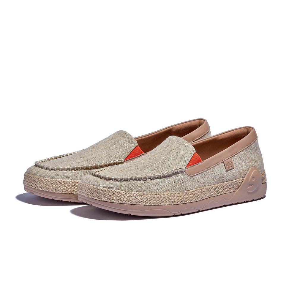 UIN Footwear Men Light Khaki Marbella V Men Canvas loafers