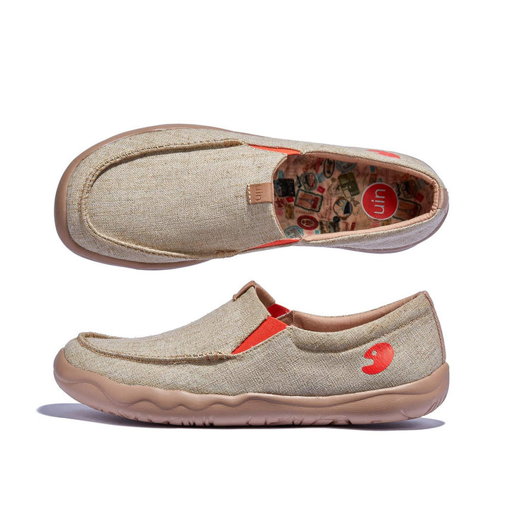 UIN Footwear Men Light Khaki Nerja Men Canvas loafers