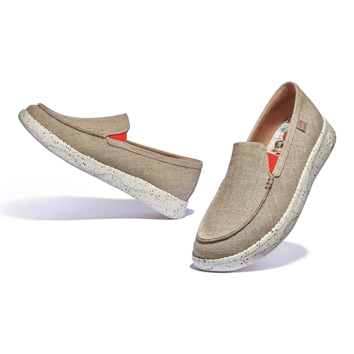 UIN Footwear Men Linen White Tarragona III Men Canvas loafers