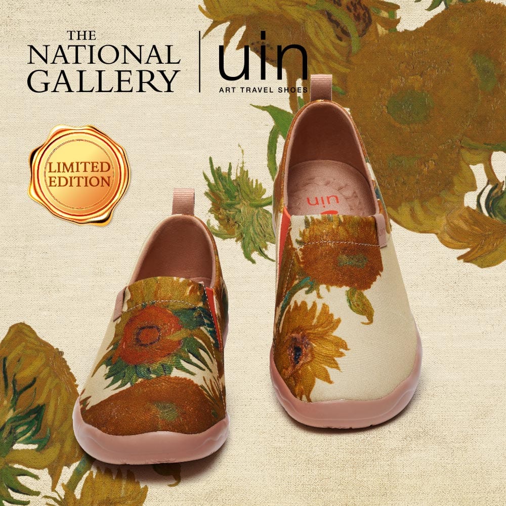 UIN Footwear Men Van Gogh Sunflowers Men Canvas loafers