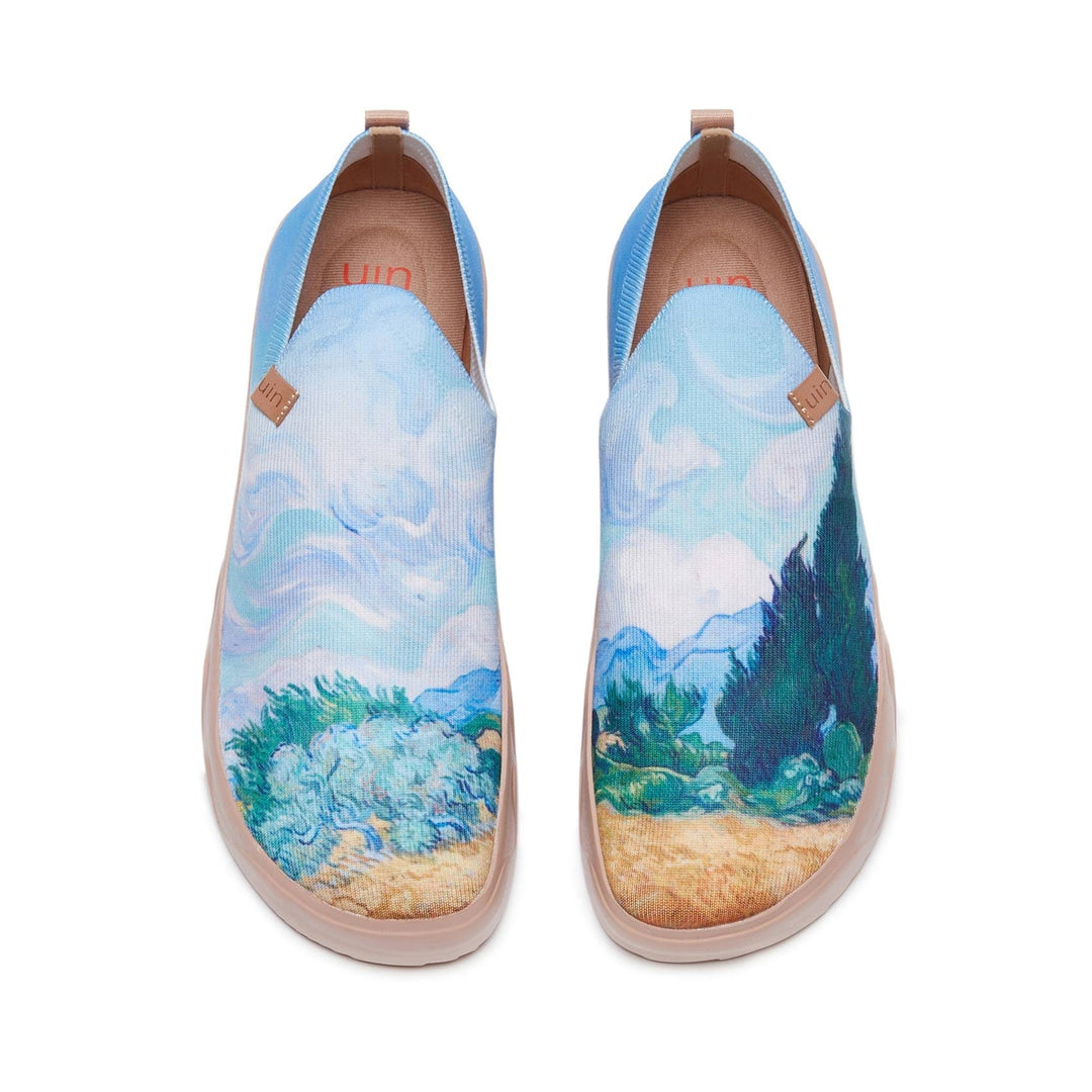 UIN Footwear Men Van Gogh Wheatfield with Cypresses Fuerteventura Men Canvas loafers