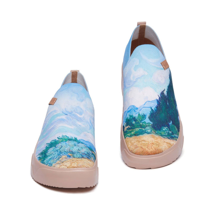 UIN Footwear Men Van Gogh Wheatfield with Cypresses Fuerteventura Men Canvas loafers