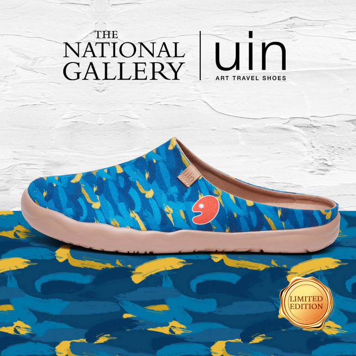 UIN Footwear Men Van Gogh Wheatfield with Cypresses V1 Malaga Slipper Men Canvas loafers