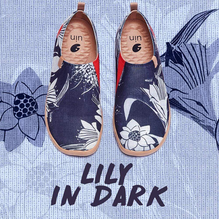 UIN Footwear Women Lily in Dark Canvas loafers