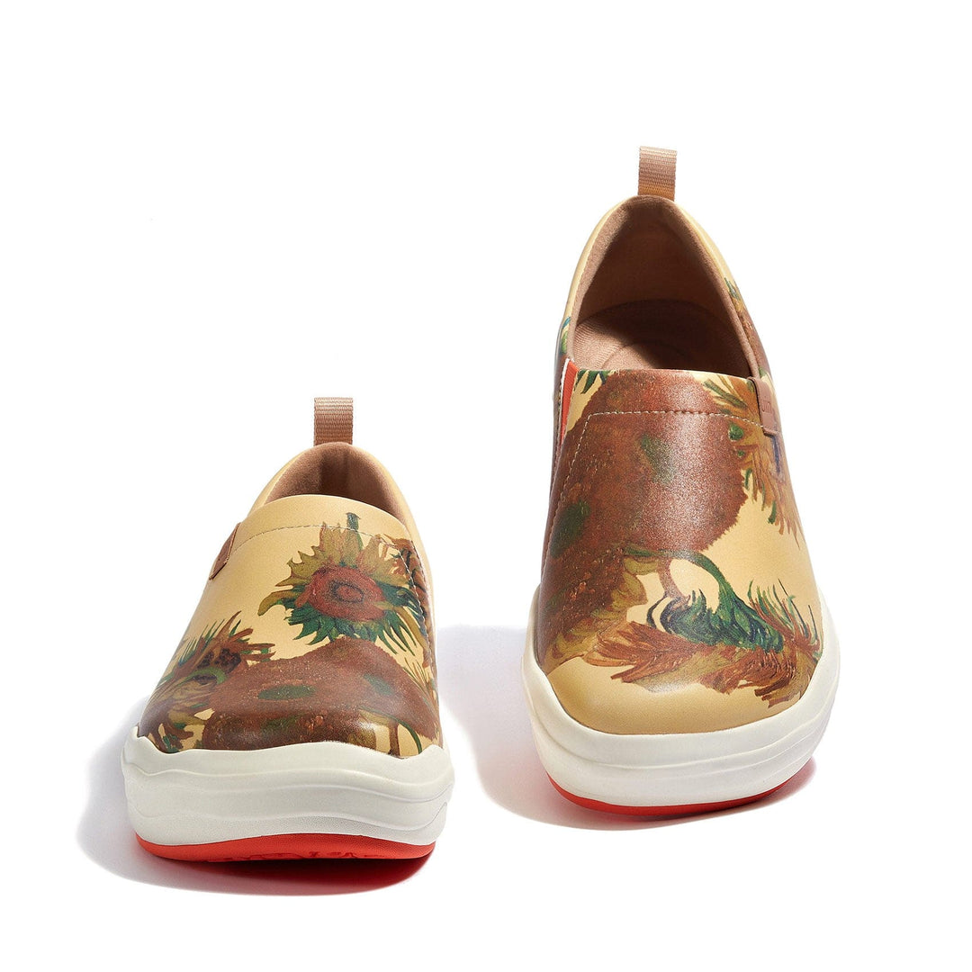 UIN Footwear Women Van Gogh Sunflowers Toledo VIII Women Canvas loafers