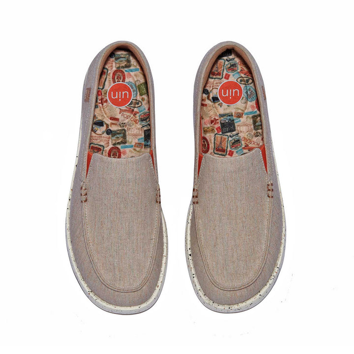 UIN Footwear Women Khaki Brown Tarragona III Women Canvas loafers